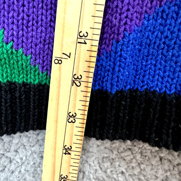 Vintage B.E. Tunic sweater womens medium Kaleidscope geometric retro rainbow 80s - Picture 5 of 7